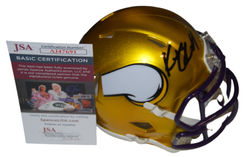 KEVIN O’CONNELL SIGNED (MINESOTA VIKINGS) FLASH MINI FOOTBALL HELMET JSA AJ47691
 COLLECTIBLE MEMORABILIA