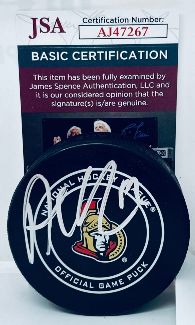 ALEX DEBRINCAT SIGNED OTTAWA SENATORS OFFICIAL GAME PUCK AUTOGRAPHED JSA
 COLLECTIBLE MEMORABILIA