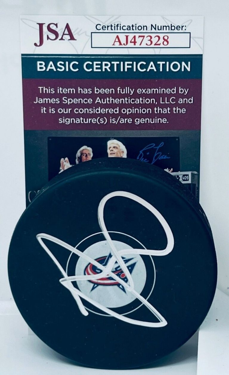 DAVID JIRICEK SIGNED COLUMBUS BLUE JACKETS PUCK AUTOGRAPHED JSA
 COLLECTIBLE MEMORABILIA