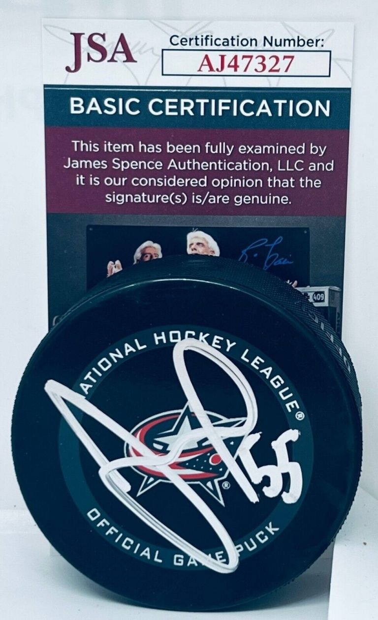 DAVID JIRICEK SIGNED COLUMBUS BLUE JACKETS OFFICIAL GAME PUCK AUTOGRAPHED JSA
 COLLECTIBLE MEMORABILIA