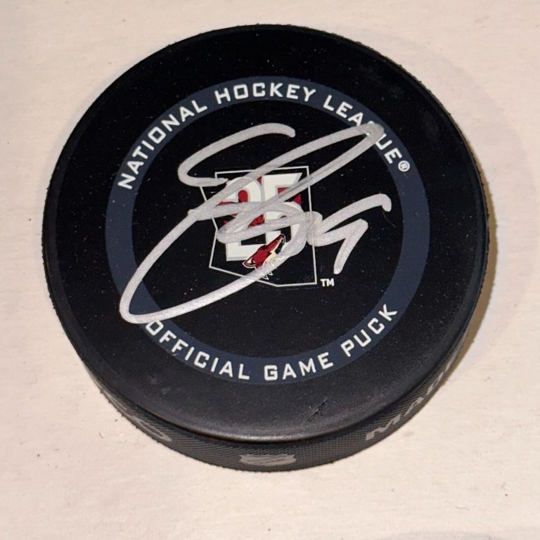 CLAYTON KELLER SIGNED ARIZONA COYOTES 25TH ANNIV. OFFICIAL GAME PUCK BECKETT BAS
 COLLECTIBLE MEMORABILIA