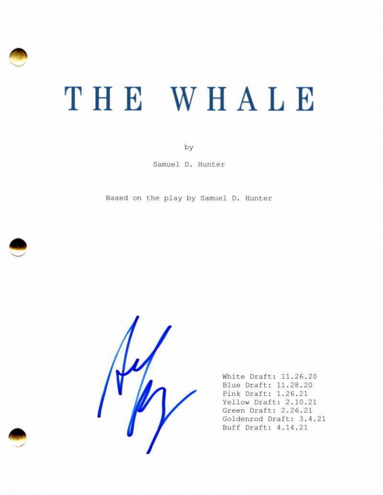 DARREN ARONOFSKY SIGNED AUTOGRAPH THE WHALE FULL MOVIE SCRIPT – BRENDAN FRASER
 COLLECTIBLE MEMORABILIA