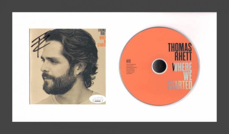 THOMAS RHETT SIGNED AUTOGRAPH WHERE WE STARTED FRAMED CD DISPLAY – JSA COA
 COLLECTIBLE MEMORABILIA