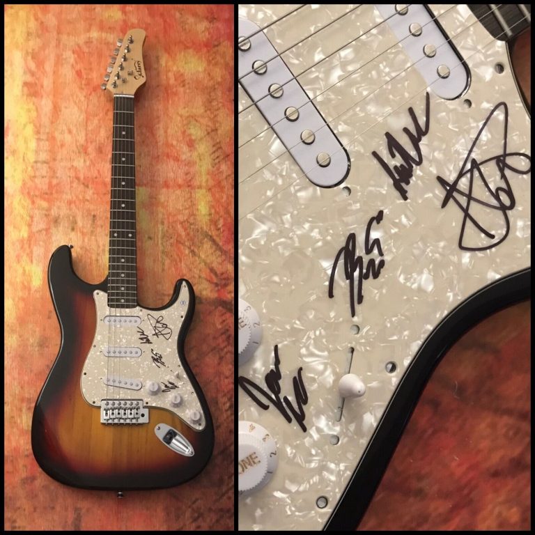 GFA SHALLOW X4 AM BAND WRONG * FIVE A.M. * SIGNED ELECTRIC GUITAR PROOF F5 COA
 COLLECTIBLE MEMORABILIA