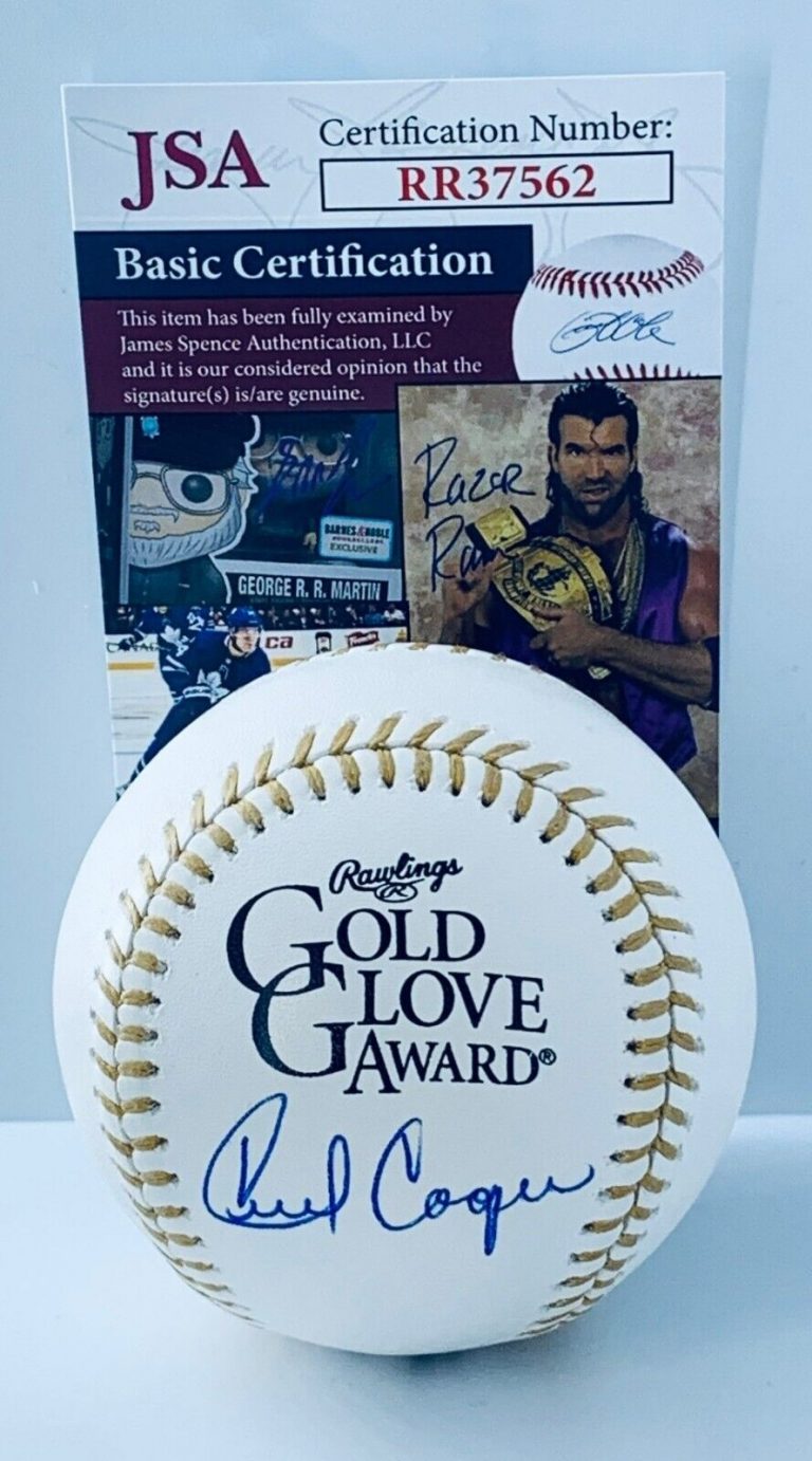 CECIL COOPER MILWAUKEE BREWERS SIGNED GOLD GLOVE BASEBALL BALL AUTOGRAPHED 2 JSA
 COLLECTIBLE MEMORABILIA