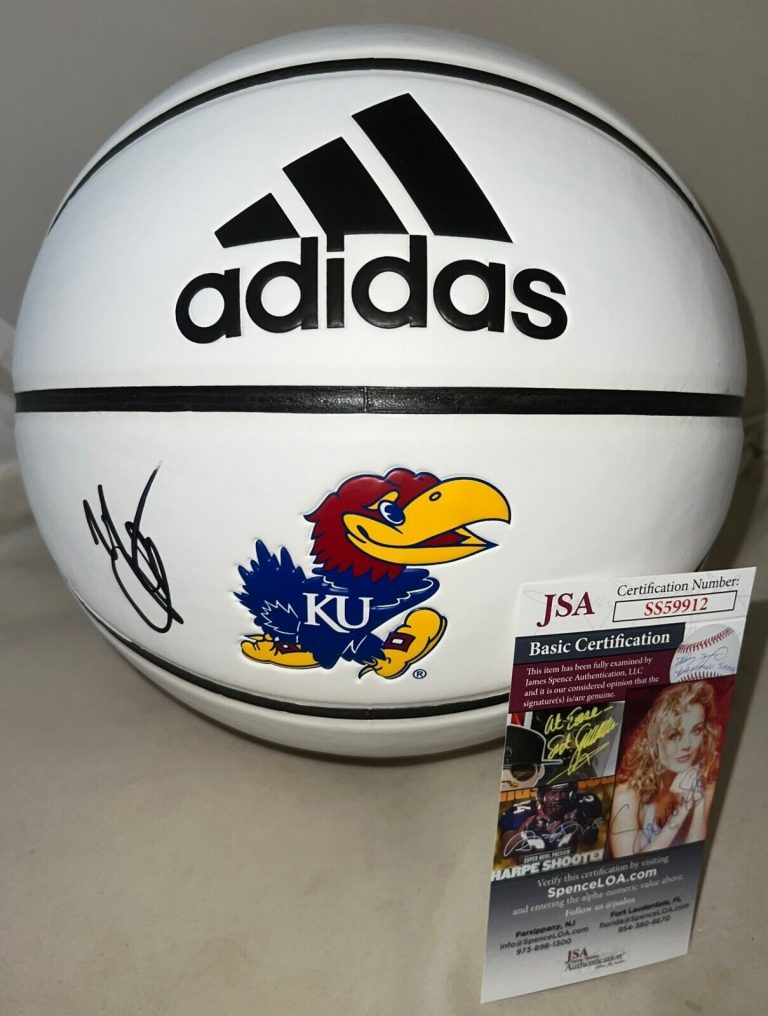 MARIO CHALMERS SIGNED KANSAS JAYHAWKS F/S LOGO BASKETBALL BALL AUTOGRAPHED 2 JSA
 COLLECTIBLE MEMORABILIA
