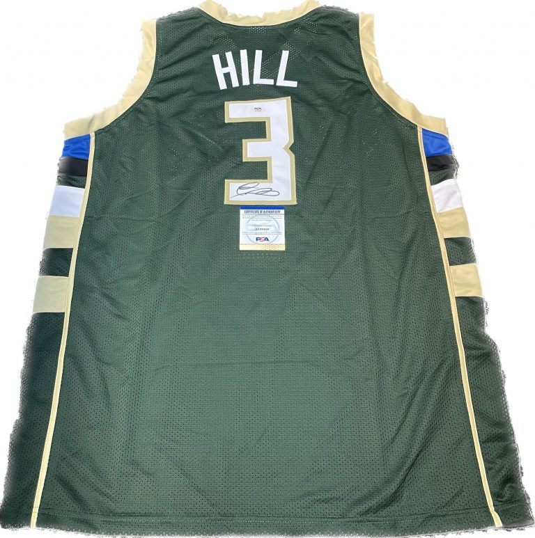 GEORGE HILL SIGNED JERSEY PSA/DNA MILWAUKEE BUCKS AUTOGRAPHED
 COLLECTIBLE MEMORABILIA