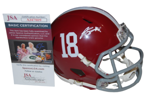 BRYCE YOUNG SIGNED (ALABAMA CRIMSON TIDE) MINI FOOTBALL HELMET JSA COA AJ47809
 COLLECTIBLE MEMORABILIA
