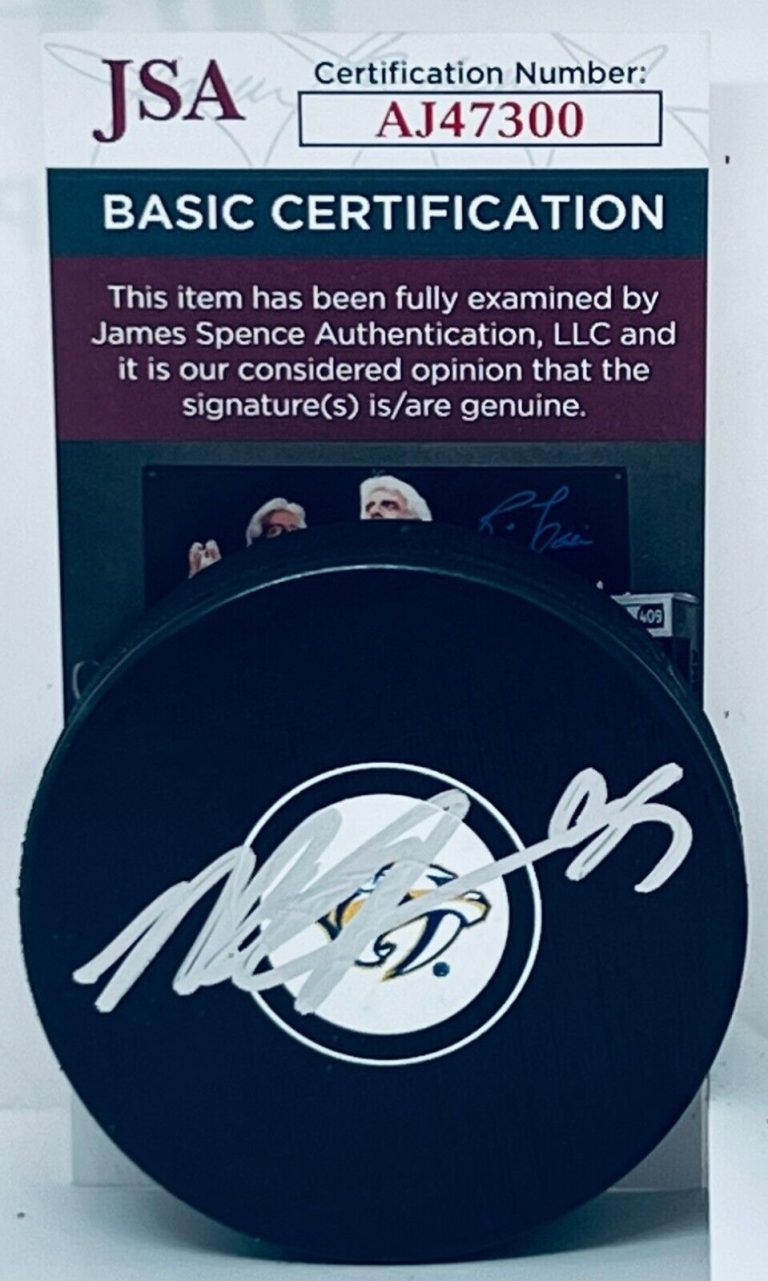 MATT DUCHENE SIGNED NASHVILLE PREDATORS LOGO PUCK AUTOGRAPHED PREDS JSA
 COLLECTIBLE MEMORABILIA