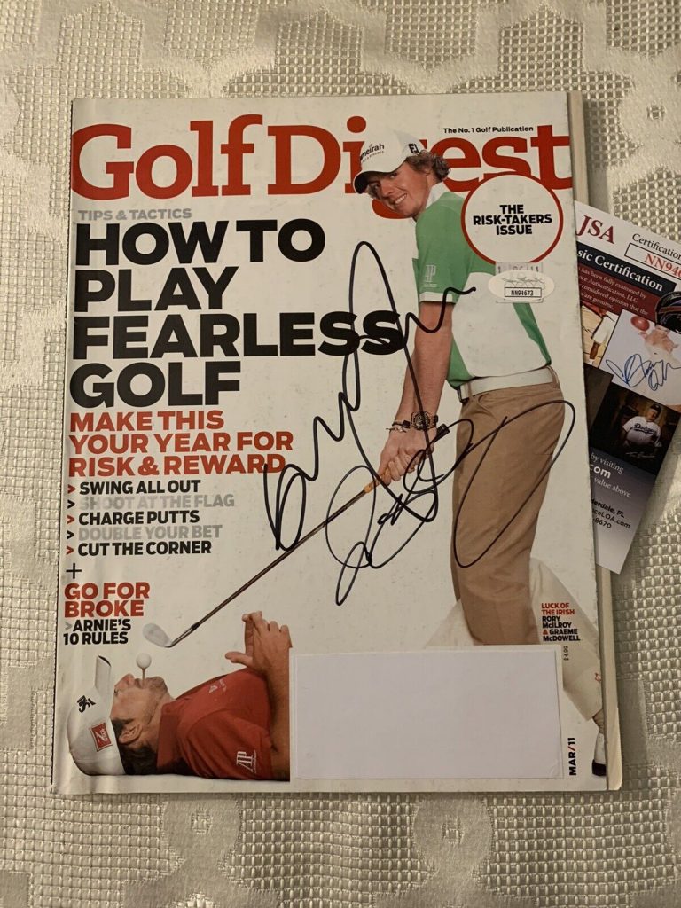 GRAEME MCDOWELL & RORY MCILROY MAGAZINE SIGNED PGA GOLF JSA AUTHENTICATION COA
 COLLECTIBLE MEMORABILIA
