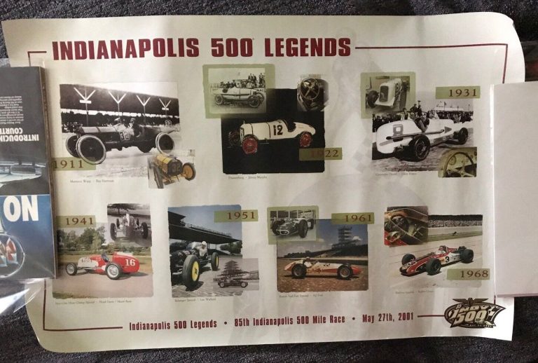 RACING POSTER INDIANAPOLIS 500 LEGENDS INDY CARS UNSIGNED
 COLLECTIBLE MEMORABILIA