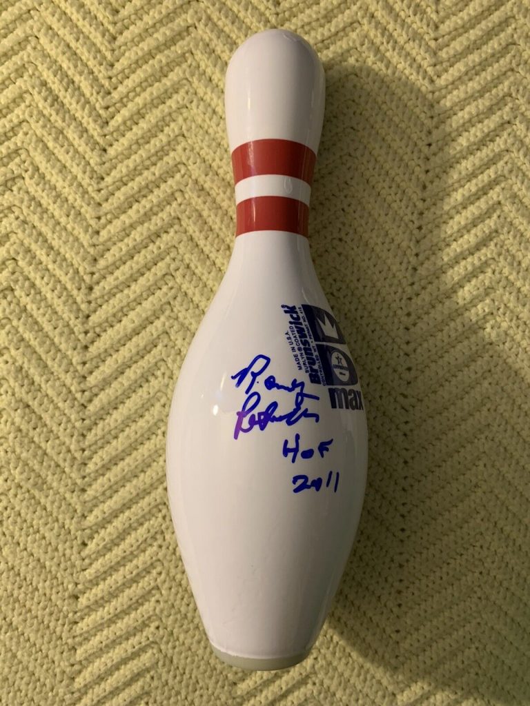RANDY PEDERSEN BRUNSWICK PBA SIGNED UNUSED BOWLING PIN AUTOGRAPHED UNIQUE
 COLLECTIBLE MEMORABILIA