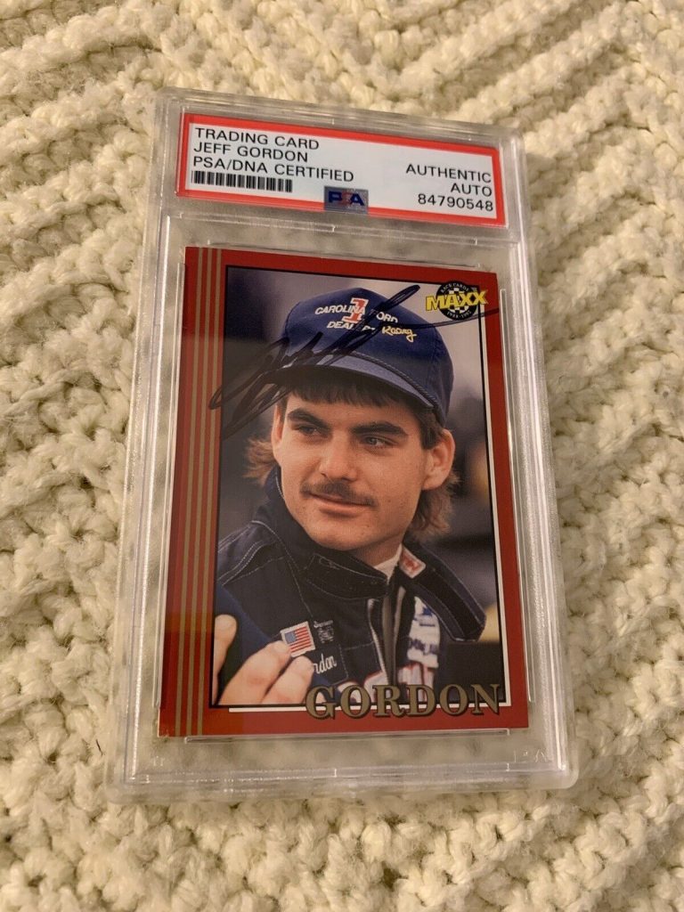 JEFF GORDON SIGNED 1992 MAXX NASCAR CARD #29 PSA /DNA SLAB COA AUTOGRAPHED
 COLLECTIBLE MEMORABILIA