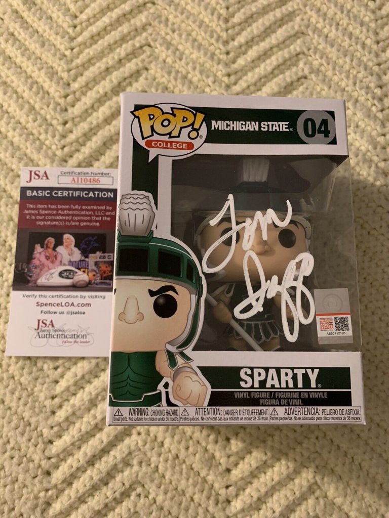 TOM IZZO SIGNED SPARTA FUNKO POP JSA AUTHENTICATED COA MICHIGAN STATE 04
 COLLECTIBLE MEMORABILIA
