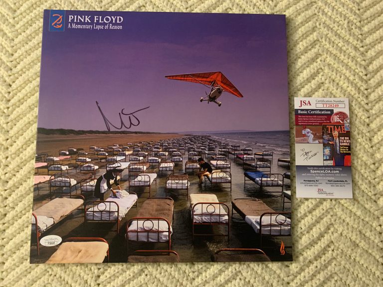 NICK MASON SIGNED 33 VINYL RECORD ALBUM COVER JSA AUTHENTICATED COA MOMENTARY
 COLLECTIBLE MEMORABILIA