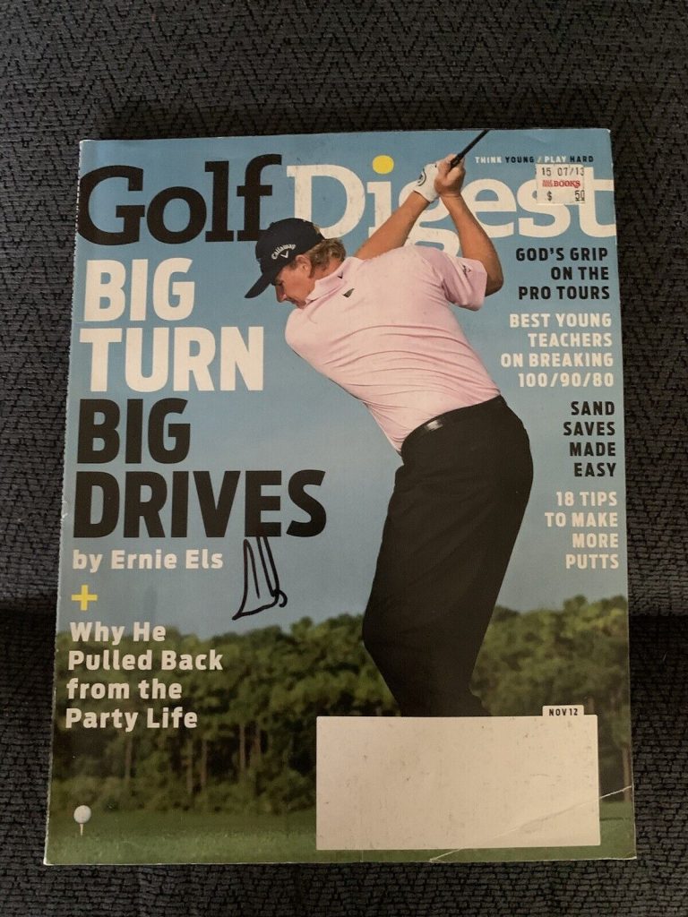 ERNIE ELS AUTOGRAPHED MAGAZINE SIGNED PGA GOLF AUTOGRAPHED PRICING STICKER
 COLLECTIBLE MEMORABILIA