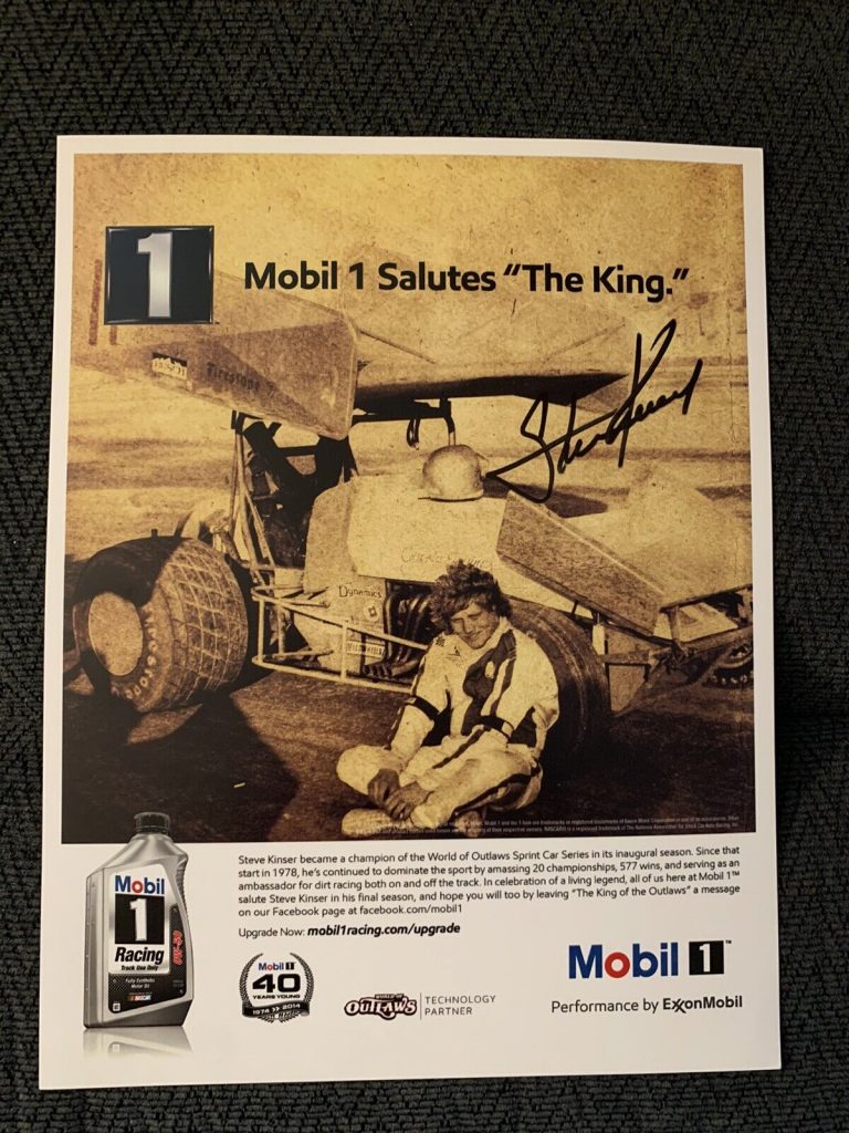 STEVE KINSER SIGNED WOO WORLD OF OUTLAWS HERO PROMO CARD SALUTE TO THE KING 2014
 COLLECTIBLE MEMORABILIA