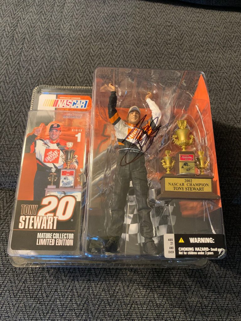 TONY STEWART SIGNED MCFARLANE FIGURE 2002 CHAMPION NASCAR SERIES 1 AUTOGRAPHED
 COLLECTIBLE MEMORABILIA
