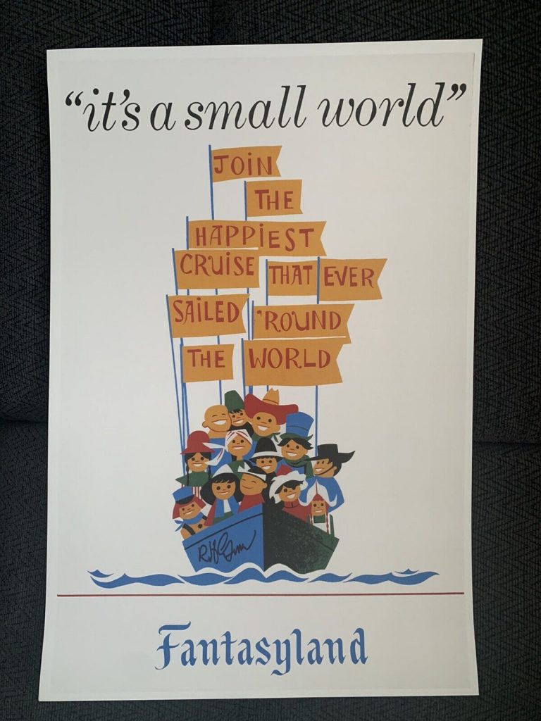 BOB GURR SIGNED PRINT 12 X18 ITS A SMALL WORLD HARD STOCK AUTHENTICATION STICKER
 COLLECTIBLE MEMORABILIA