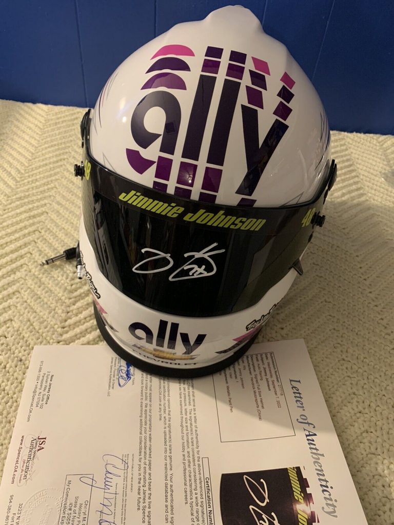 JIMMIE JOHNSON SIGNED F/S HELMET JSA AUTHENTICATED LOA COA FULL SIZE 7 X CHAMP
 COLLECTIBLE MEMORABILIA