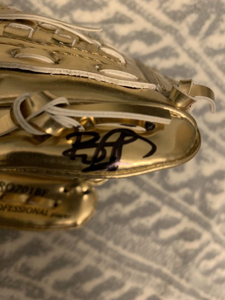 BRANDON PHILLIPS SIGNED MINI RAWLINGS GOLD GLOVE AUTOGRAPHED CINCINNATI REDS
 COLLECTIBLE MEMORABILIA