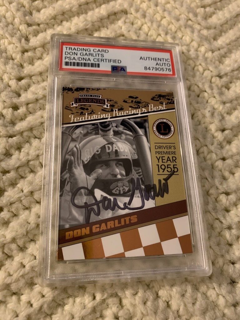 DON GARLITS SIGNED 2011 PRESS PASS LEGENDS CARD #14 PSA /DNA SLAB COA BIG DADDY
 COLLECTIBLE MEMORABILIA
