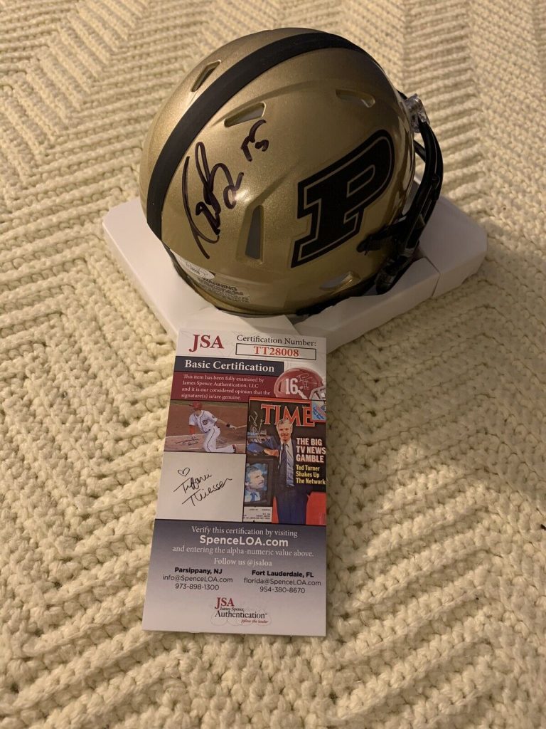 DREW BREES SIGNED MINI HELMET PURDUE JSA AUTHENTICATION COA AUTOGRAPHED
 COLLECTIBLE MEMORABILIA