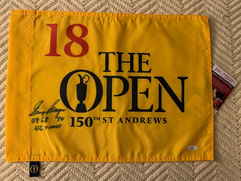 GARY PLAYER SIGNED THE BRITISH OPEN GOLF FLAG JSA AUTHENTICATED COA 2022 150TH
 COLLECTIBLE MEMORABILIA