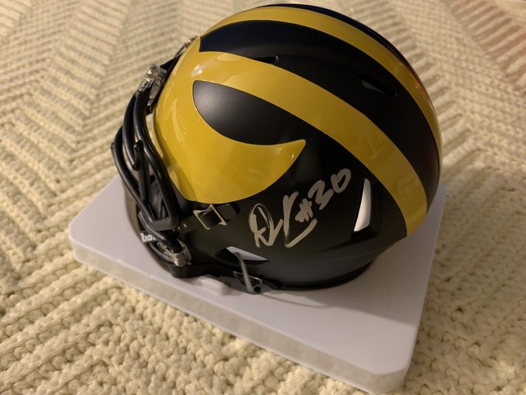 DAX HILL SIGNED CINCINNATI BENGALS MINI HELMET AUTOGRAPHED MICHIGAN WOLVERINES
 COLLECTIBLE MEMORABILIA