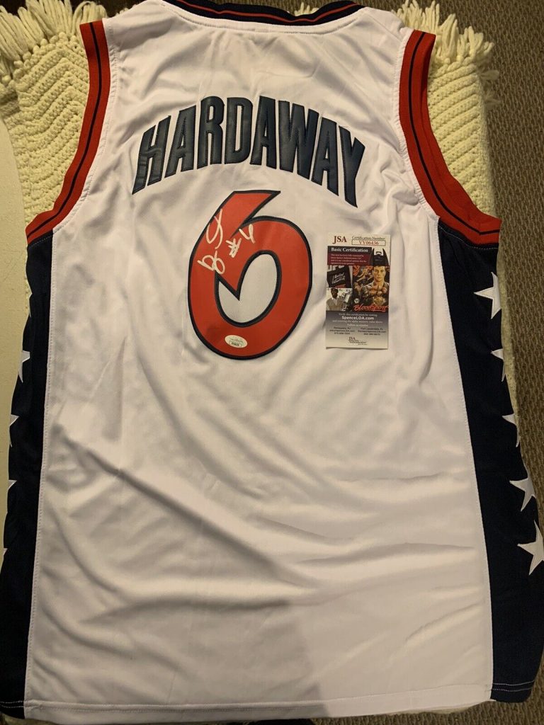 ANFERNEE PENNY HARDAWAY SIGNED USA DREAM TEAM 2 JERSEY JSA AUTHENTICATED COA XL
 COLLECTIBLE MEMORABILIA