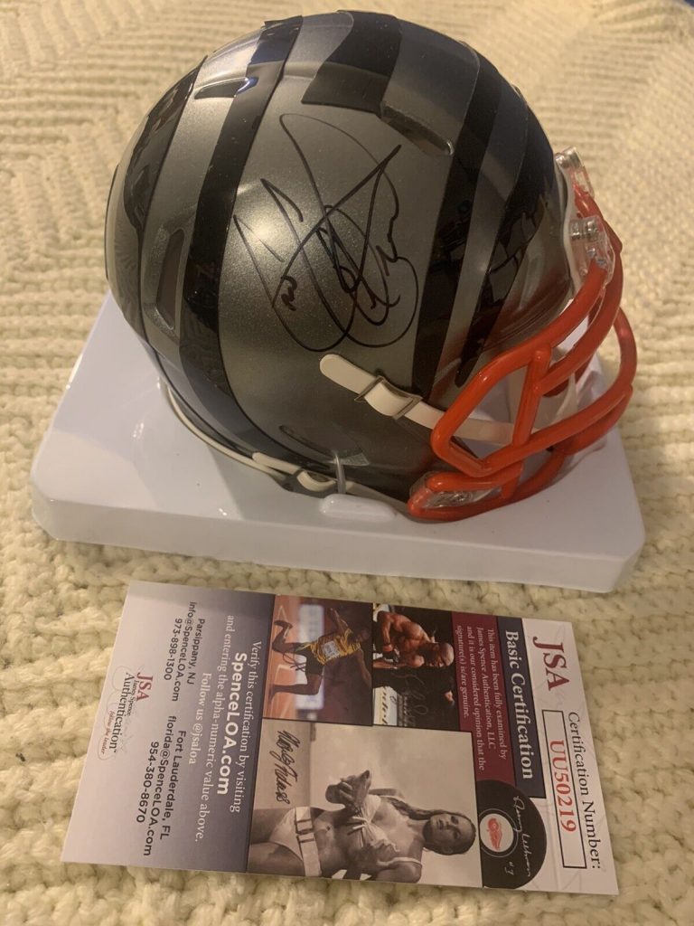 CRIS COLLINSWORTH BENGALS SIGNED FLASH MINI HELMET JSA AUTHENTICATED COA
 COLLECTIBLE MEMORABILIA