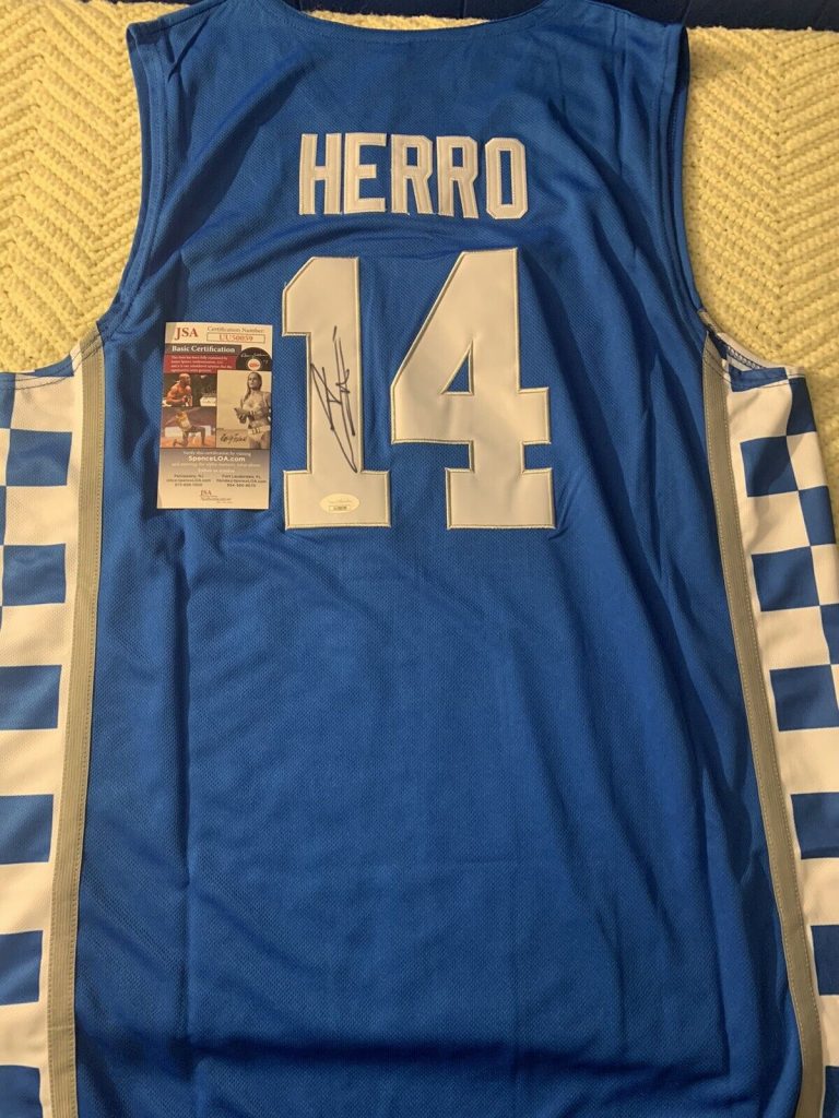TYLER HERRO SIGNED KENTUCKY WILDCATS JERSEY STITCHED XL JSA AUTHENTICATION COA
 COLLECTIBLE MEMORABILIA
