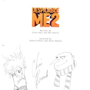 CHRIS RENAUD SIGNED DESPICABLE ME 2 SCRIPT BECKETT BAS AUTOGRAPH AUTO SKETCH COLLECTIBLE MEMORABILIA