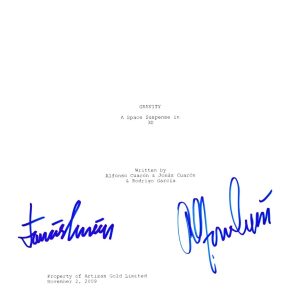 ALFONSO AND JONAS CUARON SIGNED GRAVITY SCRIPT BECKETT BAS AUTOGRAPH AUTO COLLECTIBLE MEMORABILIA