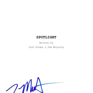 TOM MCCARTHY SIGNED SPOTLIGHT SCRIPT BECKETT BAS AUTOGRAPH AUTO COA COLLECTIBLE MEMORABILIA