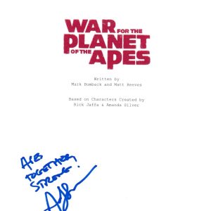 ANDY SERKIS SIGNED WAR PLANET APES SCRIPT BECKETT BAS AUTOGRAPH AUTO COA B COLLECTIBLE MEMORABILIA