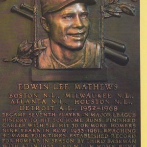 Eddie Mathews autgraphed Hall of Fame post card PSA/DNA Authenticated Y72762 Collectible Memorabilia