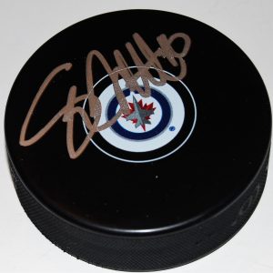 SHAWN MATTHIAS signed (WINNIPEG JETS) autographed souvenir hockey puck W/COA Collectible Memorabilia
