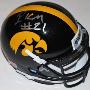IVORY KELLY-MARTIN signed (IOWA HAWKEYES) Mini football helmet *PROOF* W/COA C Collectible Memorabilia