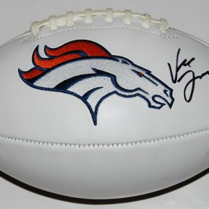 VIC FANGIO signed (DENVER BRONCOS) logo autographed *PROOF* football W/COA Collectible Memorabilia