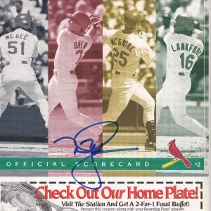 Mark McGwire autographed 500th Home Run Cardinals score card PSA/DNA (Y72783) Collectible Memorabilia