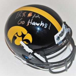 BRANDON SMITH signed (IOWA HAWKEYES) mini football helmet *PROOF* W/COA #12 C Collectible Memorabilia