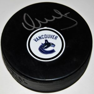 VASILY PODKOLZIN signed (VANCOUVER CANUCKS) autographed hockey puck W/COA Collectible Memorabilia