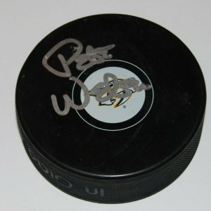 PETE WEBER signed (NASHVILLE PREDATORS) NHL autographed HOCKEY Puck W/COA Collectible Memorabilia