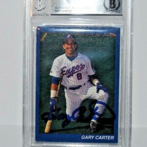GARY CARTER signed (MONTREAL EXPOS) personal Baseball card BECKETT BAS Collectible Memorabilia