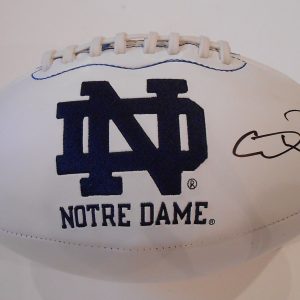 Cierre Wood Signed Notre Dame Logo Football w/COA Fightin Irish National Champs Collectible Memorabilia