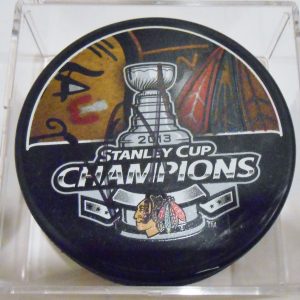 Viktor Stalberg Signed 2013 Stanley Cup Puck w/COA Chicago Blackhawks Collectible Memorabilia