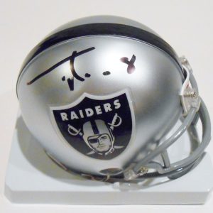 Tyler Wilson Signed Oakland Raiders Mini Replica Football Helmet w/COA Collectible Memorabilia