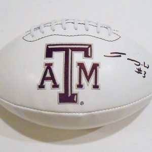 Trey Williams Signed Texas A&M Aggies Logo Football w/COA Collectible Memorabilia