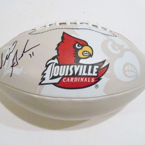 Will Gardner Signed Louisville Cardinals Logo Football w/COA Collectible Memorabilia